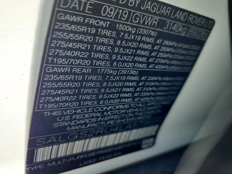 2020 Land Rover Range Rover — VIN SALGS2RU4LA579656, şəkil 13