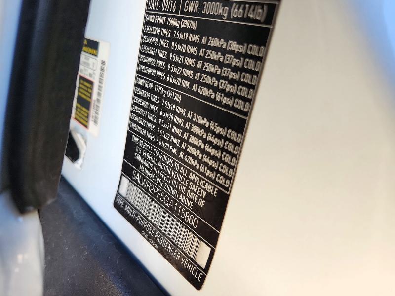 2016 Land Rover Range Rover — VIN SALWR2PF5GA115860, şəkil 13