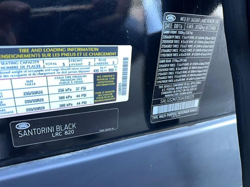 2016 Land Rover Range Rover — VIN SALGS2KF2GA308225, şəkil 10