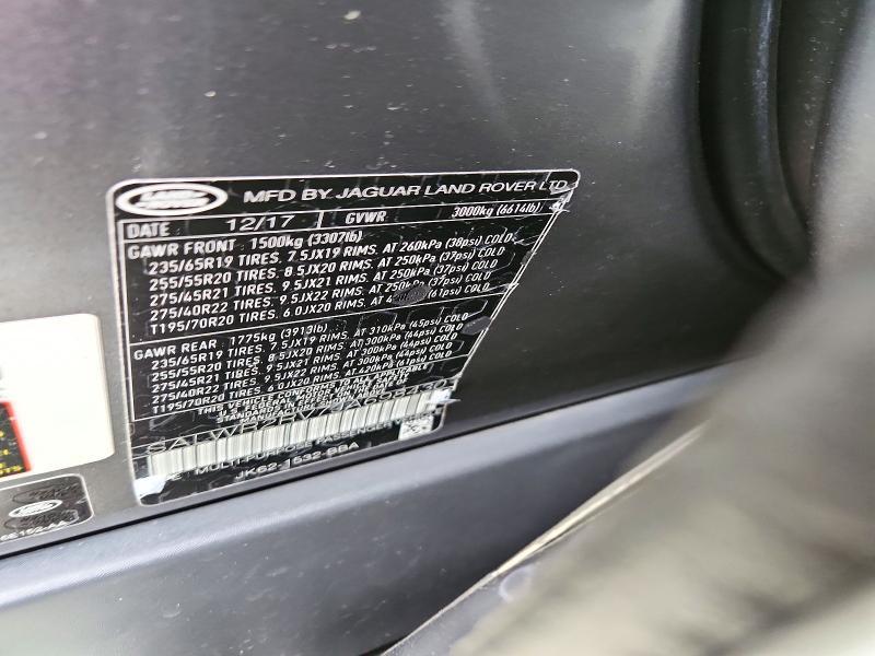 2018 Land Rover Range Rover — VIN SALWR2RV7JA698430, şəkil 12
