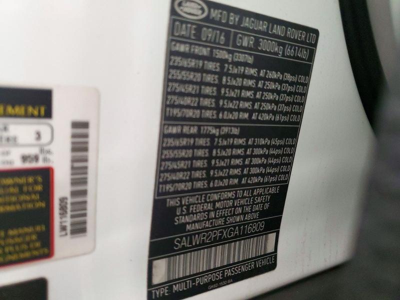 SALWR2PFXGA116809 2016 Land Rover Range Rover photo no. 13