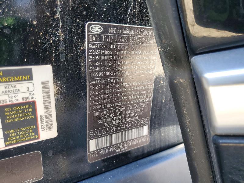 2017 Land Rover Range Rover — VIN SALGS2FV4HA379980, şəkil 13