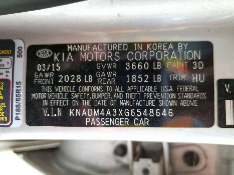 2016 KIA Rio — VIN KNADM4A3XG6548646, şəkil 12