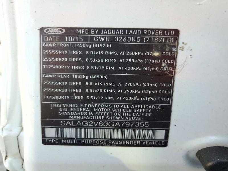 2016 Land Rover LR4 — VIN SALAG2V60GA797355, şəkil 14