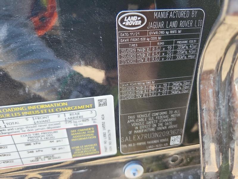 2022 Land Rover Defender — VIN SALEX7RU3N2093679, şəkil 14