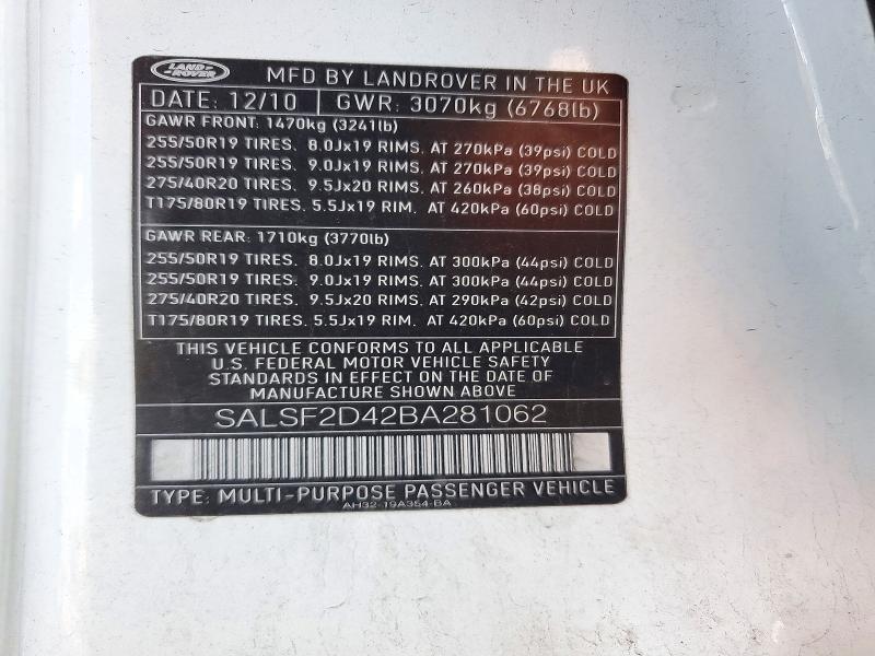 SALSF2D42BA281062 2011 Land Rover Range Rover photo no. 13