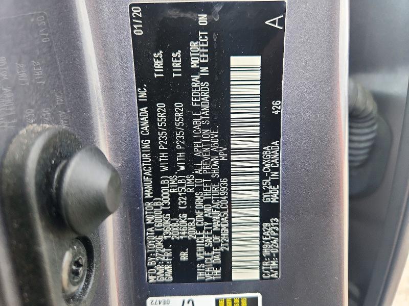 2020 Lexus RX — VIN 2T2HGMDA5LC049936, şəkil 12