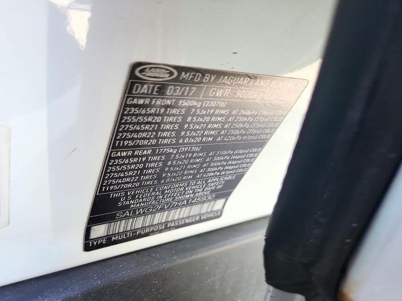 2017 Land Rover Range Rover — VIN SALWG2FV7HA145930, şəkil 13