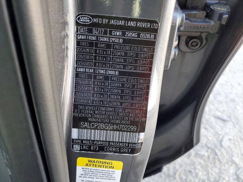2017 Land Rover Discovery — VIN SALCP2BG5HH702299, şəkil 12