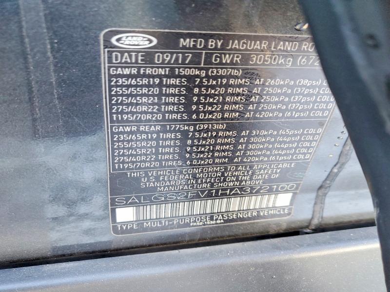 SALGS2FV1HA372100 2017 Land Rover Range Rover photo no. 13
