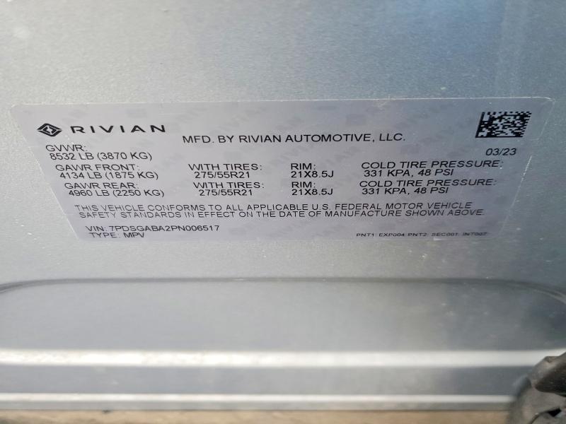 2023 Rivian R1S — VIN 7PDSGABA2PN006517, şəkil 13