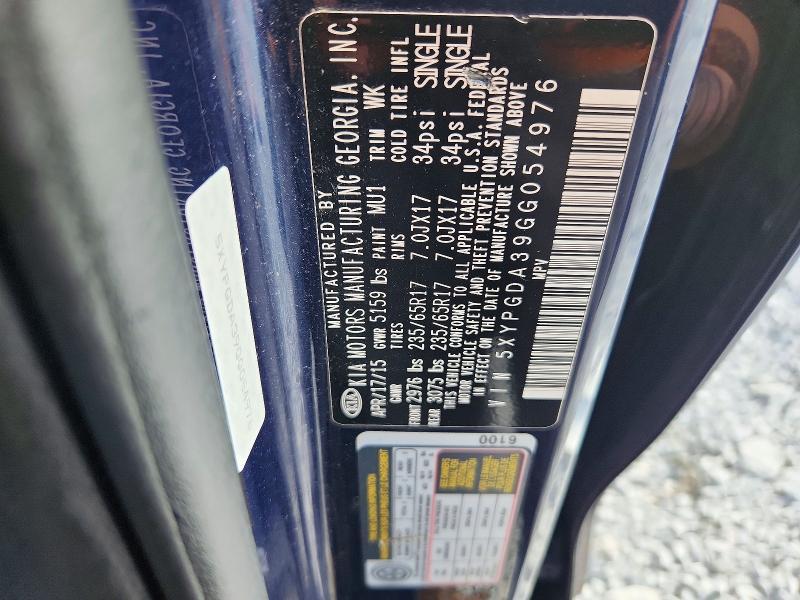 2016 KIA Sorento — VIN 5XYPGDA39GG054976, şəkil 13