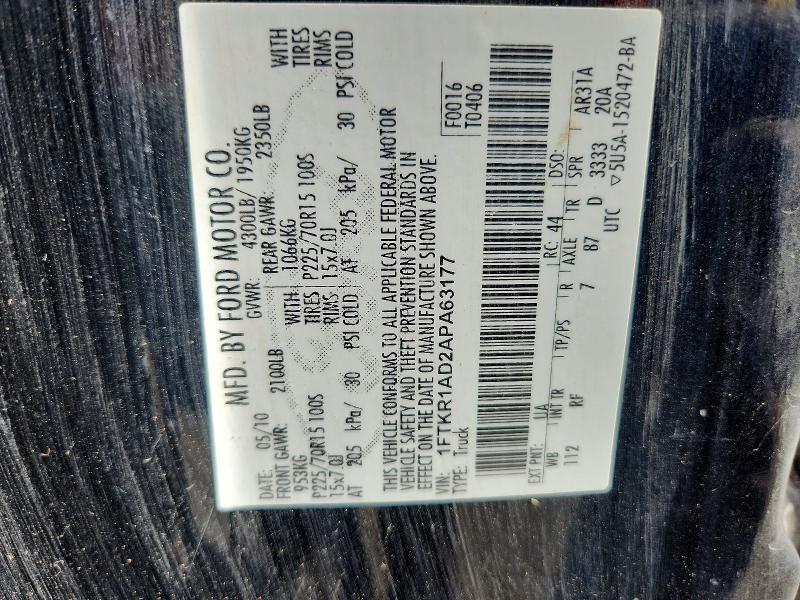 1FTKR1AD2APA63177 2010 Ford Ranger photo no. 12