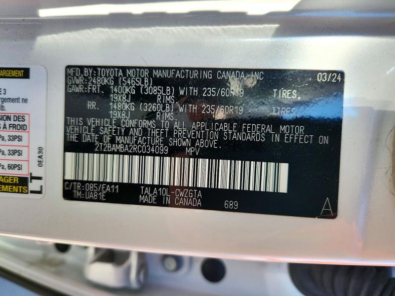 2024 Lexus RX — VIN 2T2BAMBA2RC034099, şəkil 13