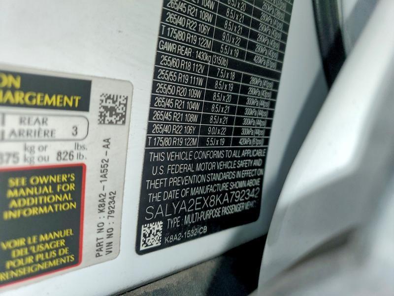 SALYA2EX8KA792342 2019 Land Rover Range Rover photo no. 12