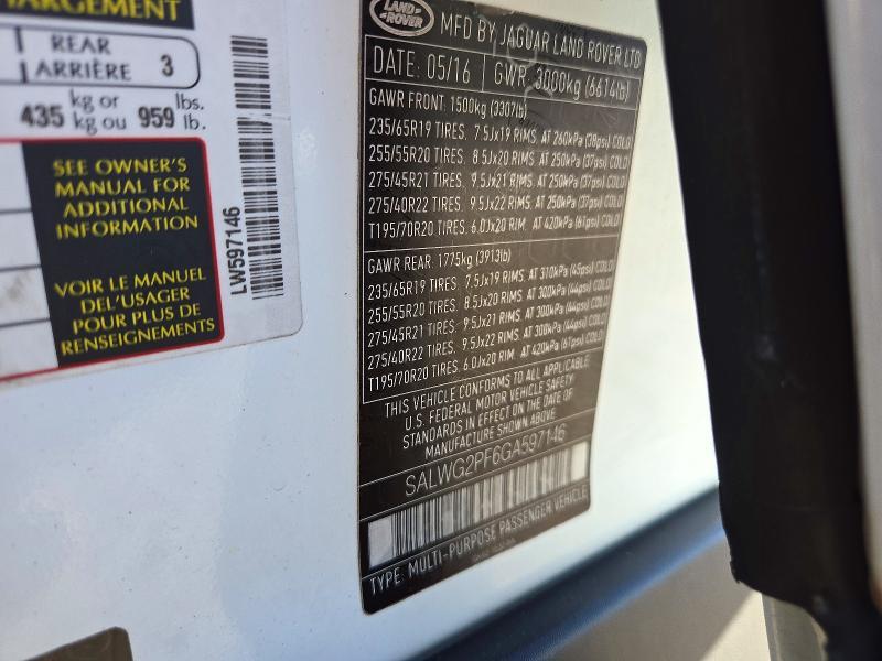 2016 Land Rover Range Rover — VIN SALWG2PF6GA597146, фото 13