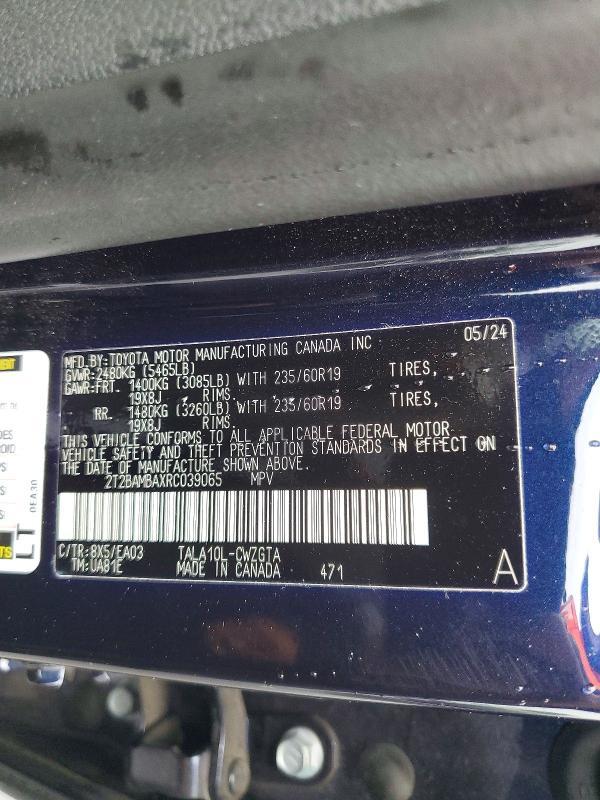 2024 Lexus RX — VIN 2T2BAMBAXRC039065, şəkil 12