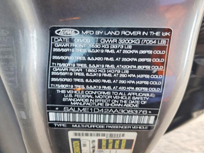 SALME1D42AA308376 2010 Land Rover Range Rover photo no. 13