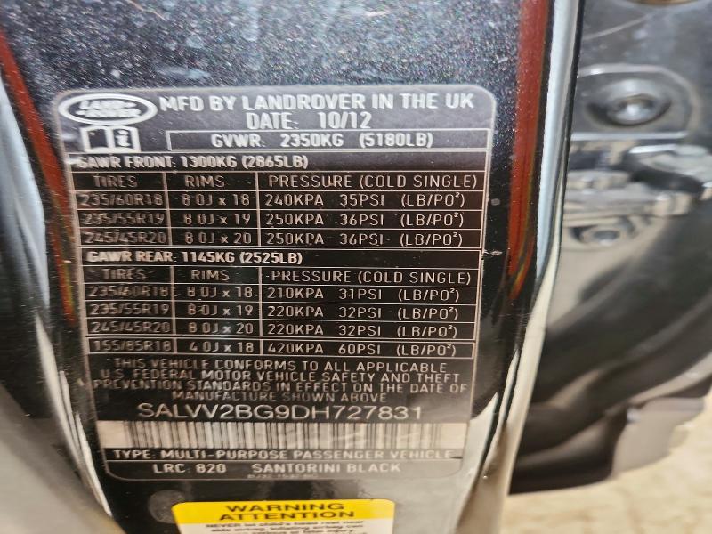SALVV2BG9DH727831 2013 Land Rover Range Rover photo no. 13