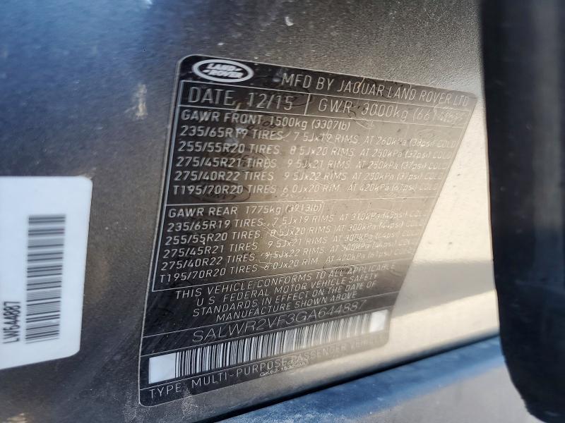 SALWR2VF3GA644887 2016 Land Rover Range Rover photo no. 13