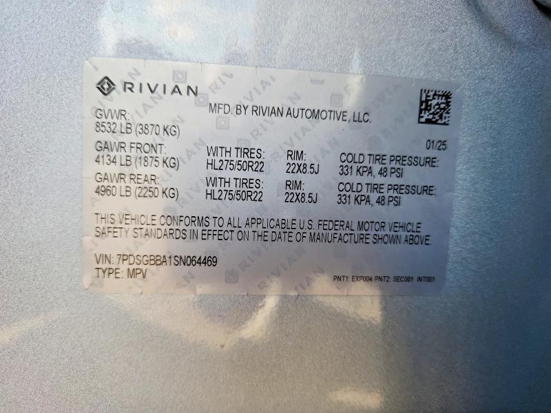 7PDSGBBA1SN064469 2025 Rivian R1S photo no. 12