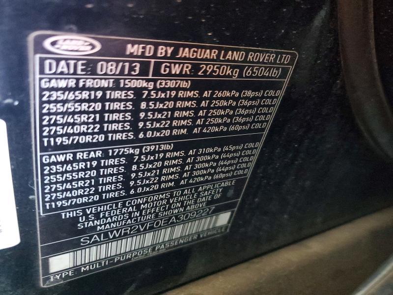 SALWR2VF0EA309227 2014 Land Rover Range Rover photo no. 12