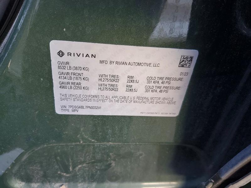 7PDSGABL7PN003291 2023 Rivian R1S photo no. 13