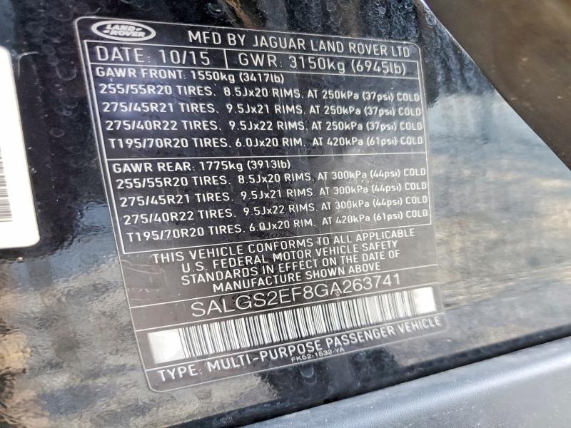 SALGS2EF8GA263741 2016 Land Rover Range Rover photo no. 13