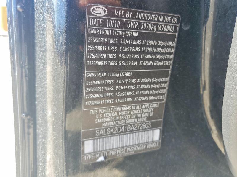 SALSK2D41BA272803 2011 Land Rover Range Rover photo no. 13