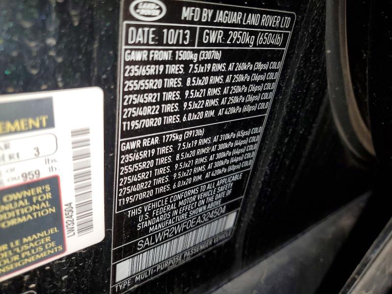 SALWR2WF0EA324504 2014 Land Rover Range Rover photo no. 12