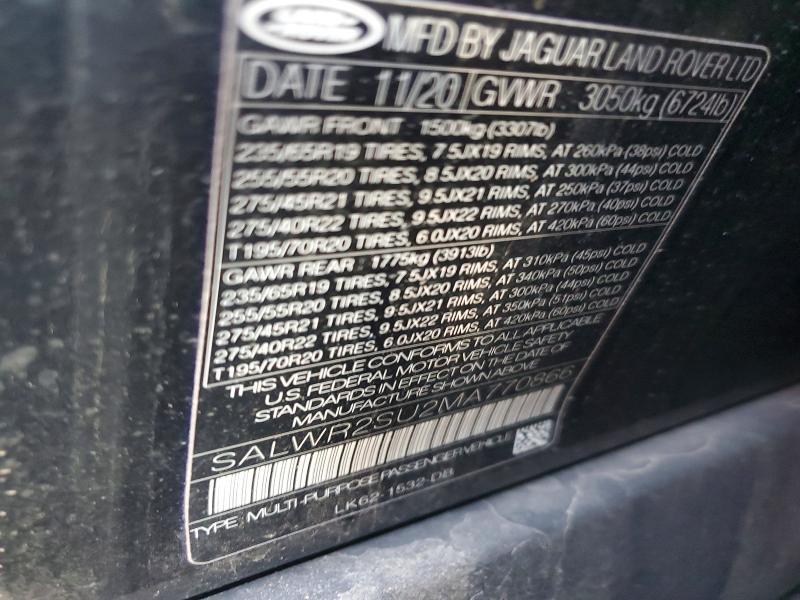 SALWR2SU2MA770866 2021 Land Rover Range Rover photo no. 13