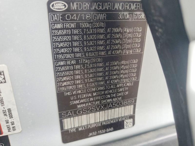 SALGS2SVXJA503889 2018 Land Rover Range Rover photo no. 13