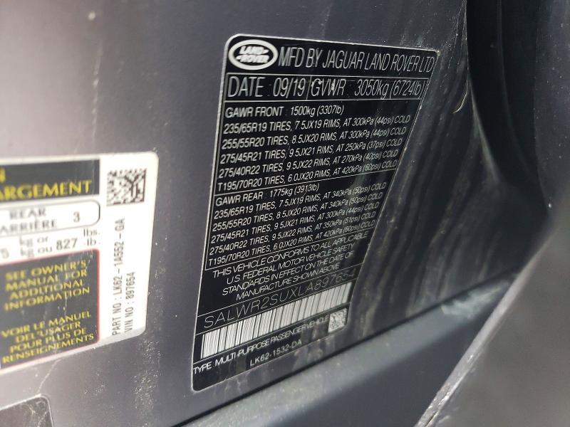 SALWR2SUXLA897654 2020 Land Rover Range Rover photo no. 13