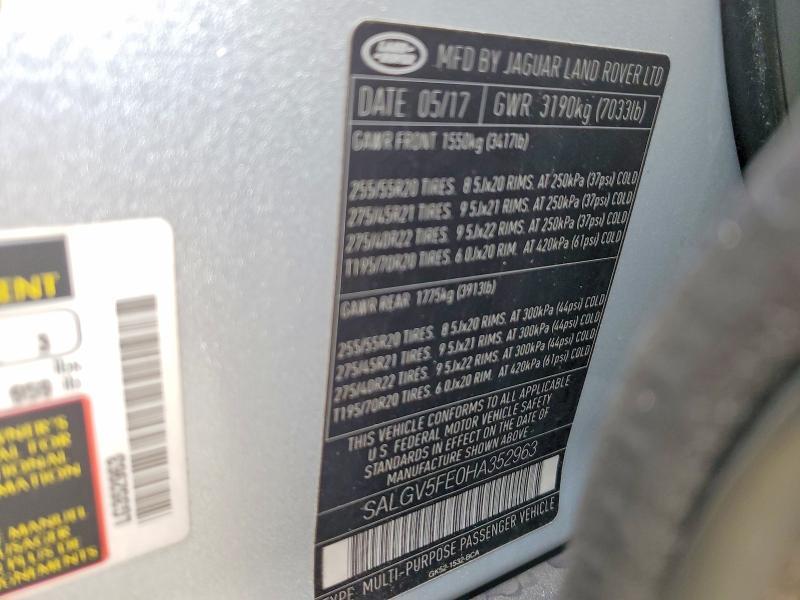 SALGV5FE0HA352963 2017 Land Rover Range Rover photo no. 13