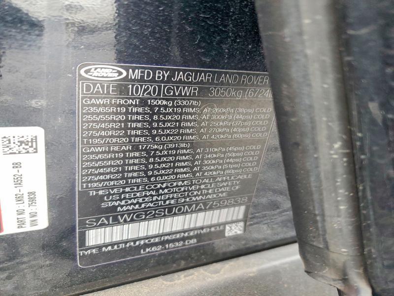 SALWG2SU0MA759838 2021 Land Rover Range Rover photo no. 13