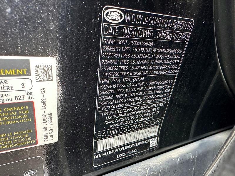 2021 Land Rover Range Rover — VIN SALWR2SU2MA755946, şəkil 10