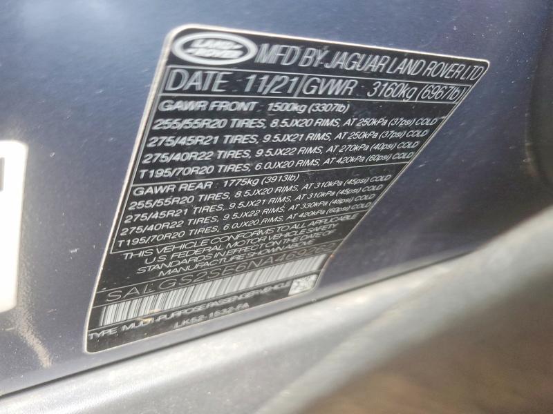 SALGS2SE6NA469262 2022 Land Rover Range Rover photo no. 12