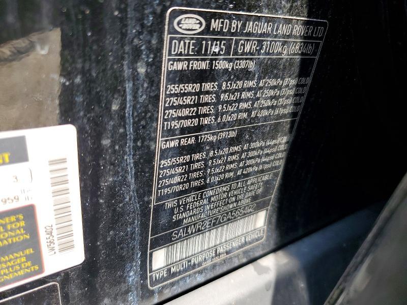 SALWR2EF7GA565402 2016 Land Rover Range Rover photo no. 13