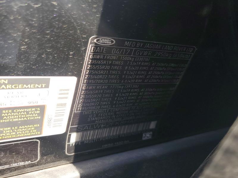 SALWR2FK8HA684377 2017 Land Rover Range Rover photo no. 14