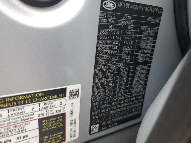 2019 Land Rover Range Rover — VIN SALYL2EX2KA214585, şəkil 13