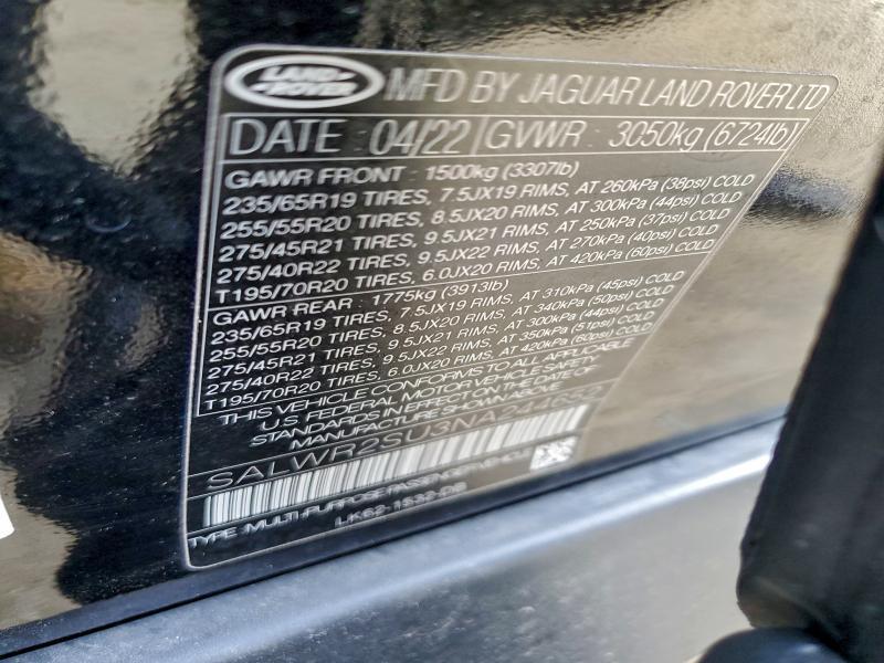 SALWR2SU3NA244652 2022 Land Rover Range Rover photo no. 13