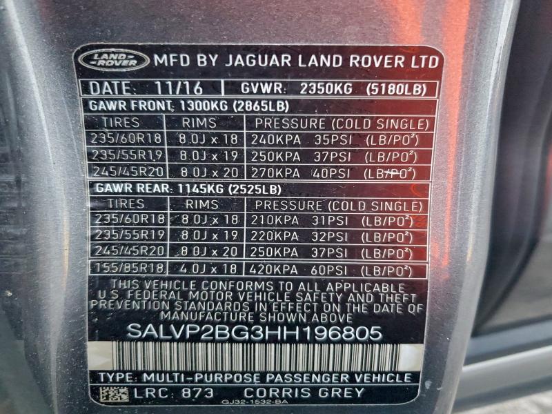 SALVP2BG3HH196805 2017 Land Rover Range Rover photo no. 14