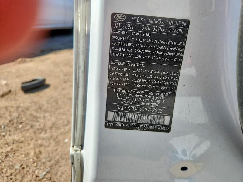 SALSK2D43CA722923 2012 Land Rover Range Rover photo no. 13