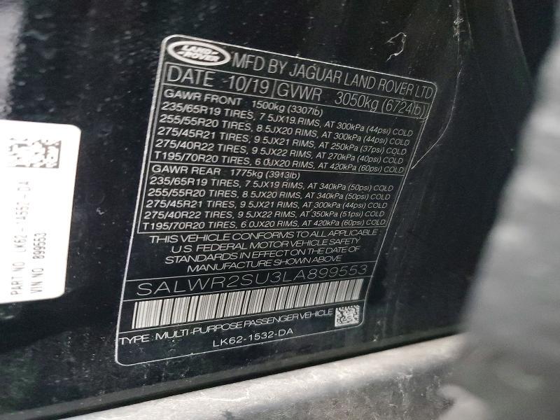SALWR2SU3LA899553 2020 Land Rover Range Rover photo no. 13