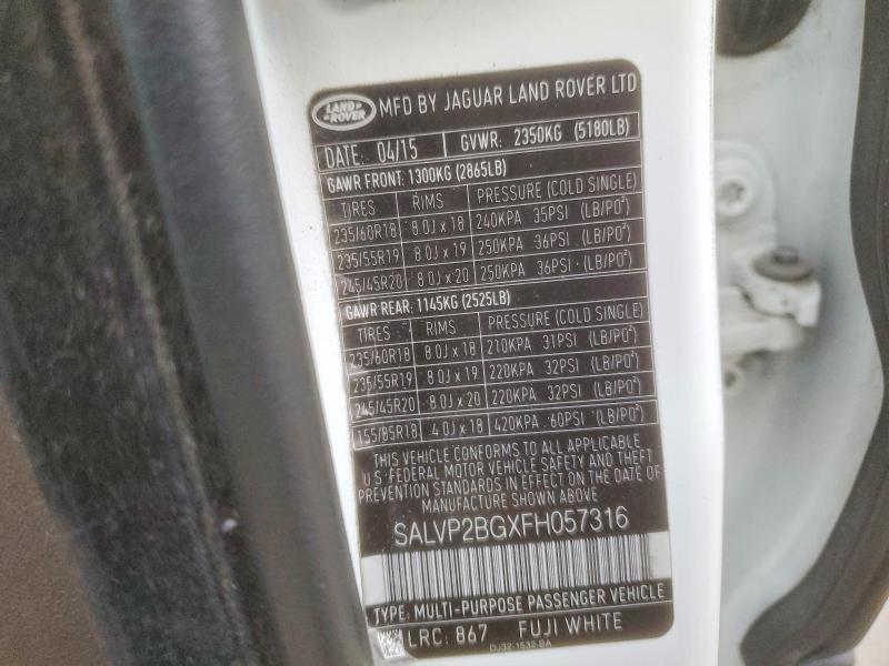 SALVP2BGXFH057316 2015 Land Rover Range Rover photo no. 13